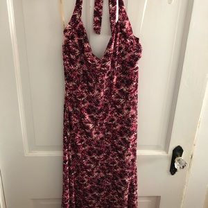BCBG palm tree halter dress size med
